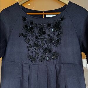 NE Quittez Pas Blue, Black Dress Women Size L Occasion